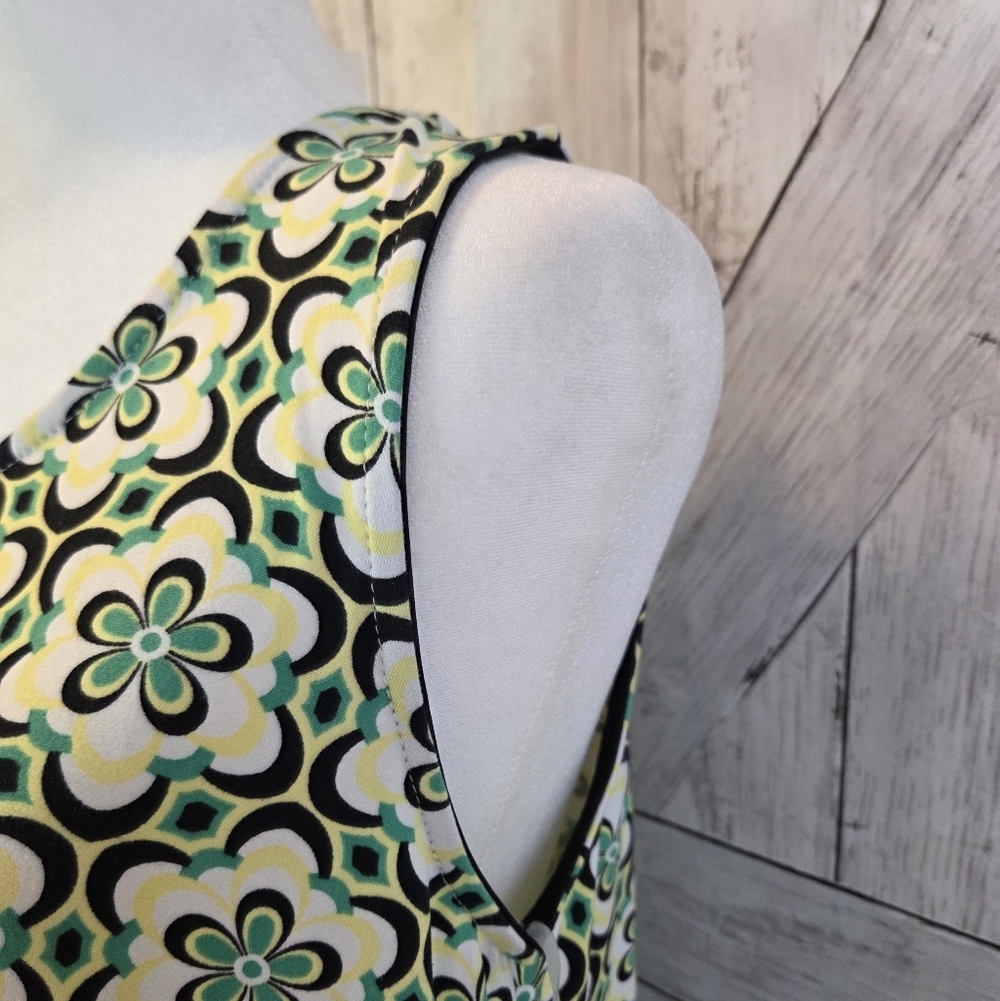 Floral Midi Dress in Cream and Green - Picture 3 of 6